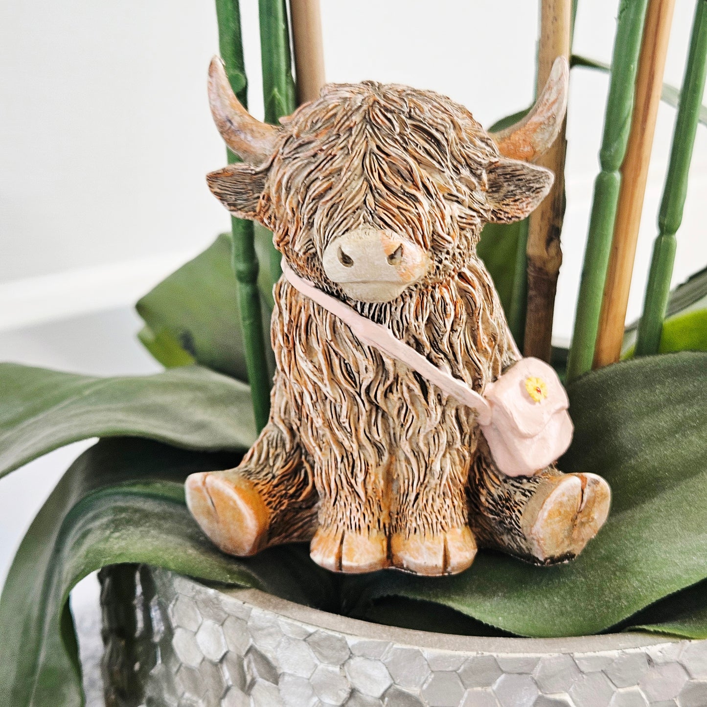 Highland Cow With Handbag