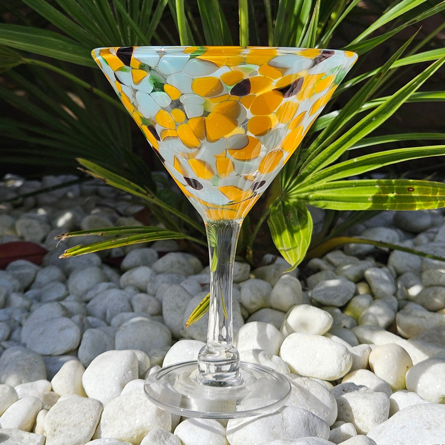 Large Citrus Orange Martini Glass