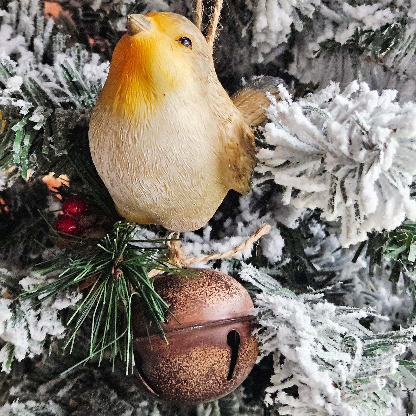 Robin On A Bell Tree Decoration