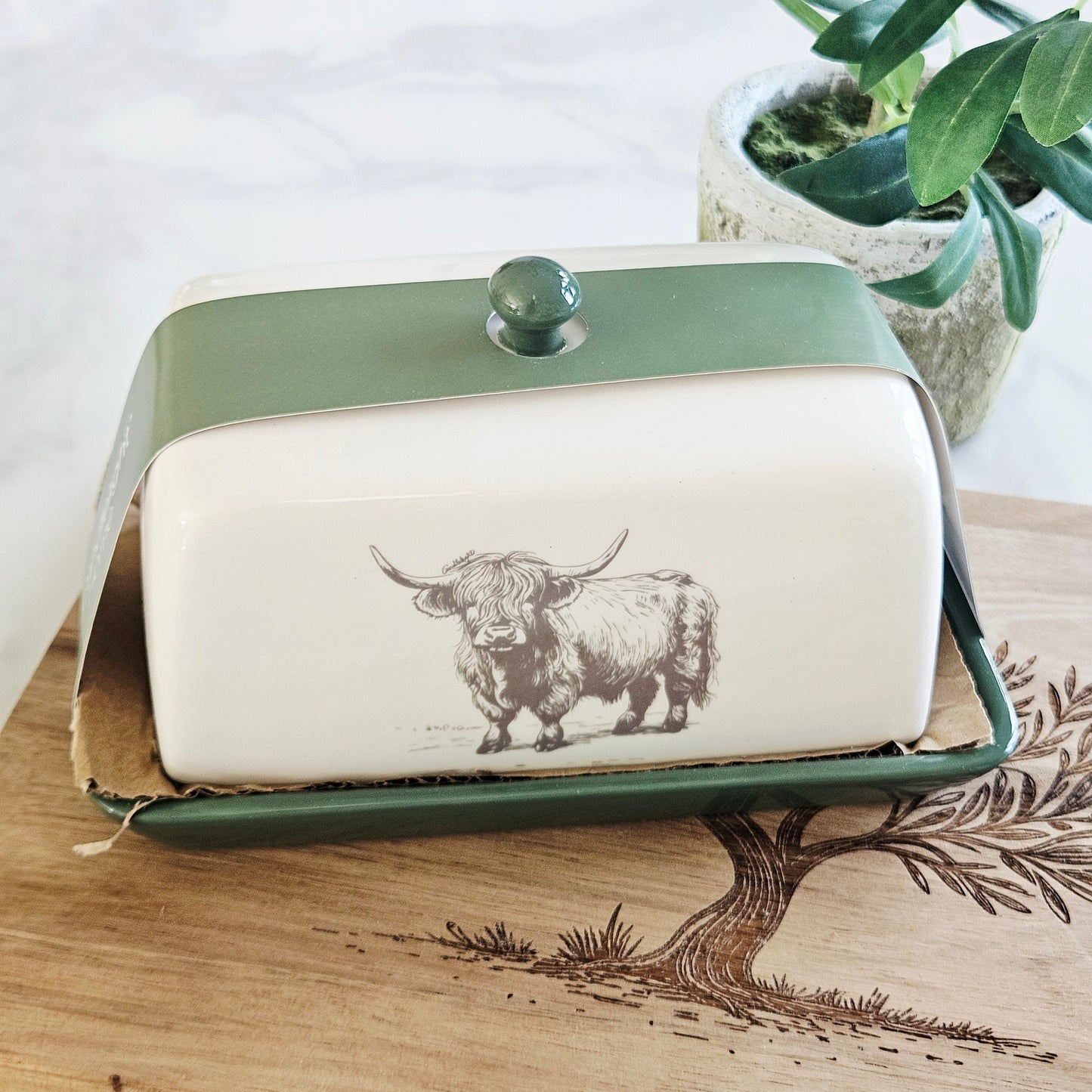 Highland Cow Butter Dish