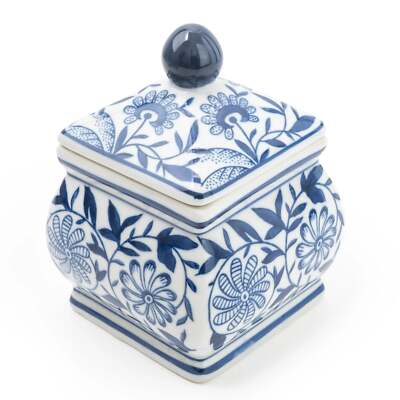 Sumatra Blue & White Ginger Jar 7”