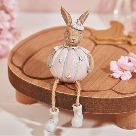 pumpkin rabbit sitter with stars and pink pumpkin mini hat and pumpkin body