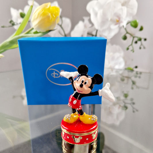 Mickey Mouse disney trinket with diamond detail and Disney box 