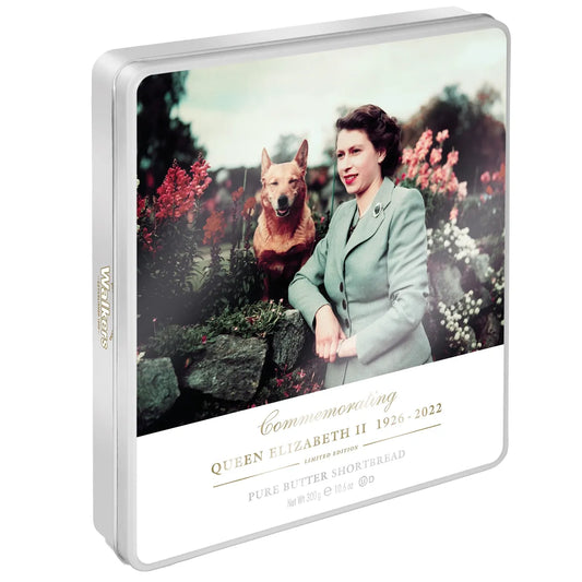Queen Elizabeth II Commemorative Walkers Tin 300g Limited Edition , royal corgis