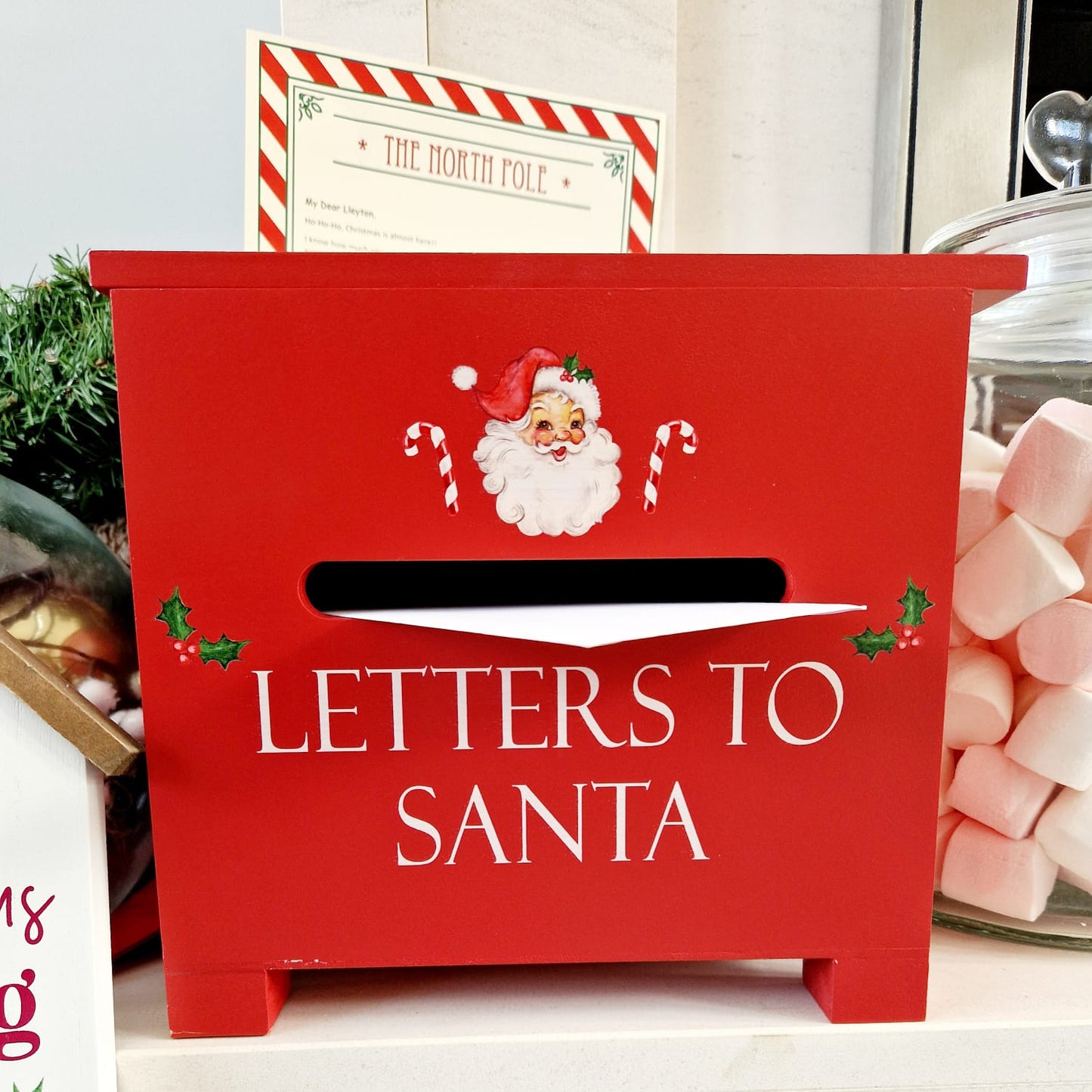 square red forever letters to Santa letterbox
