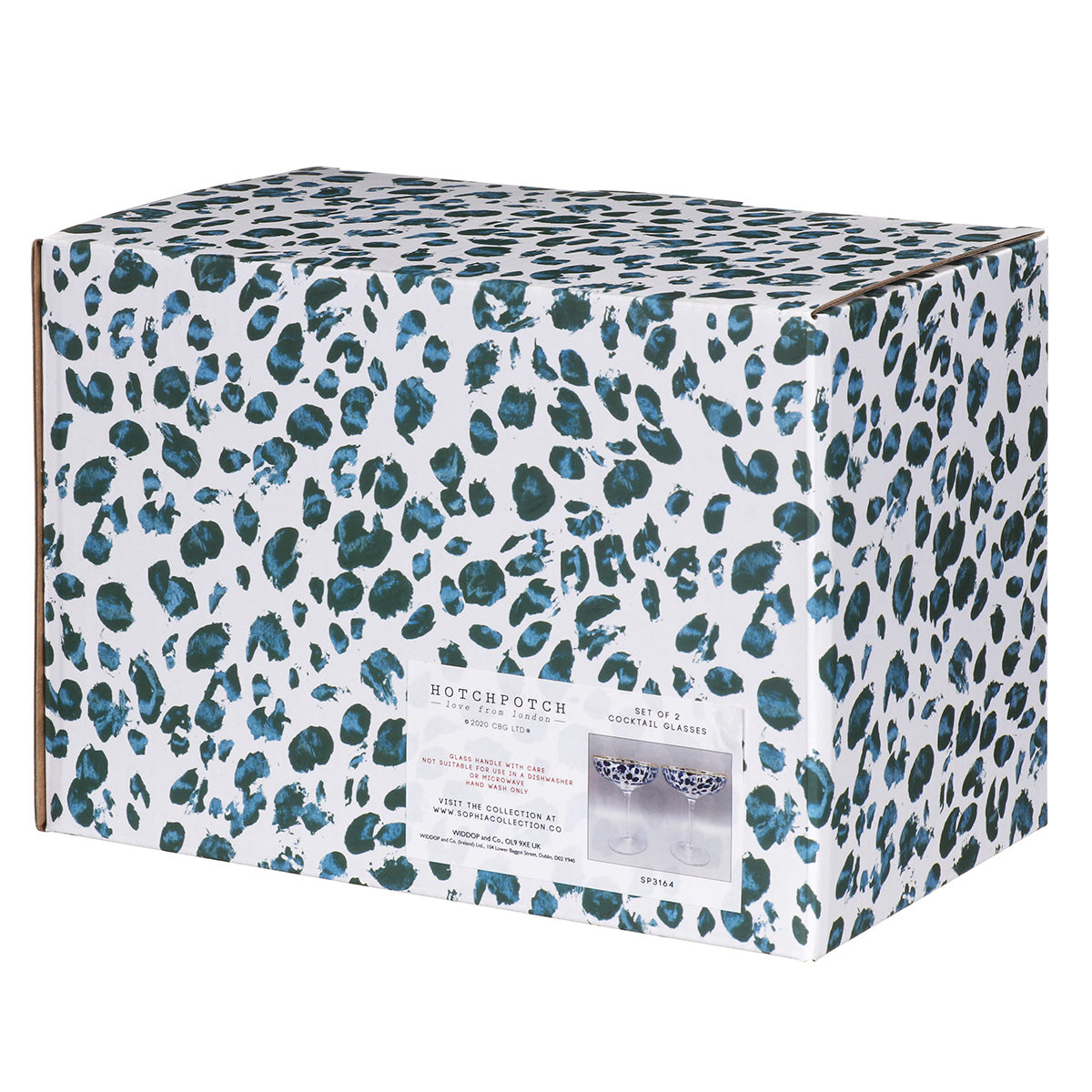 Frida Set Of 2 Leopard Print Cocktail Glasses