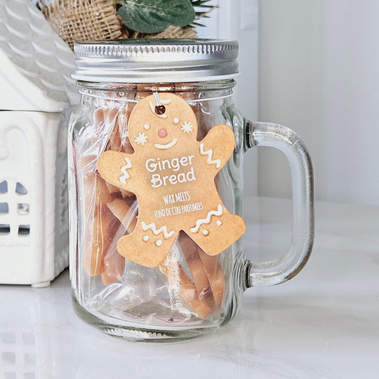 Gingerbread Fragranced wax melts in  a mason jar