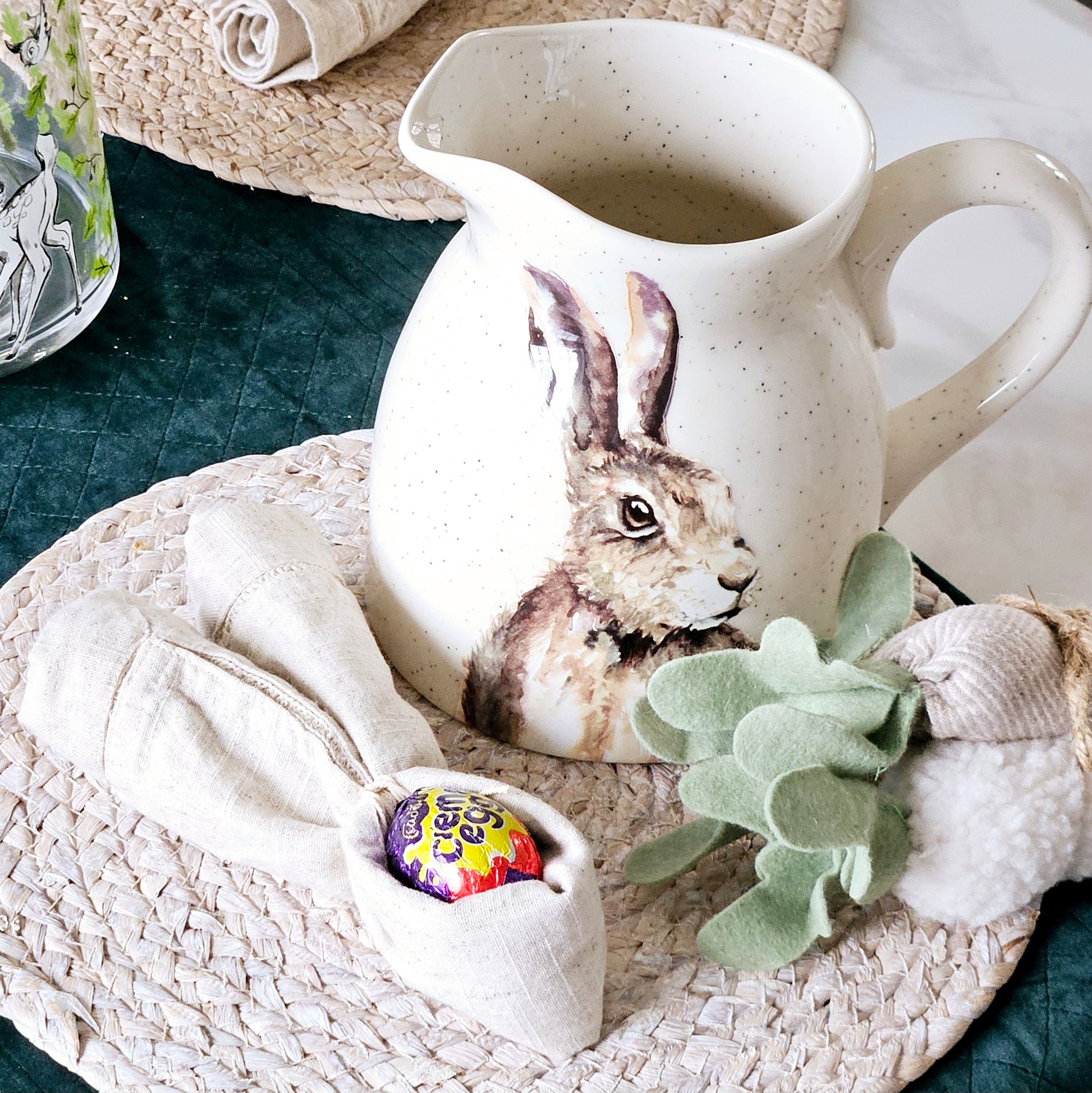 meh hawkins hare jug with speckled finish