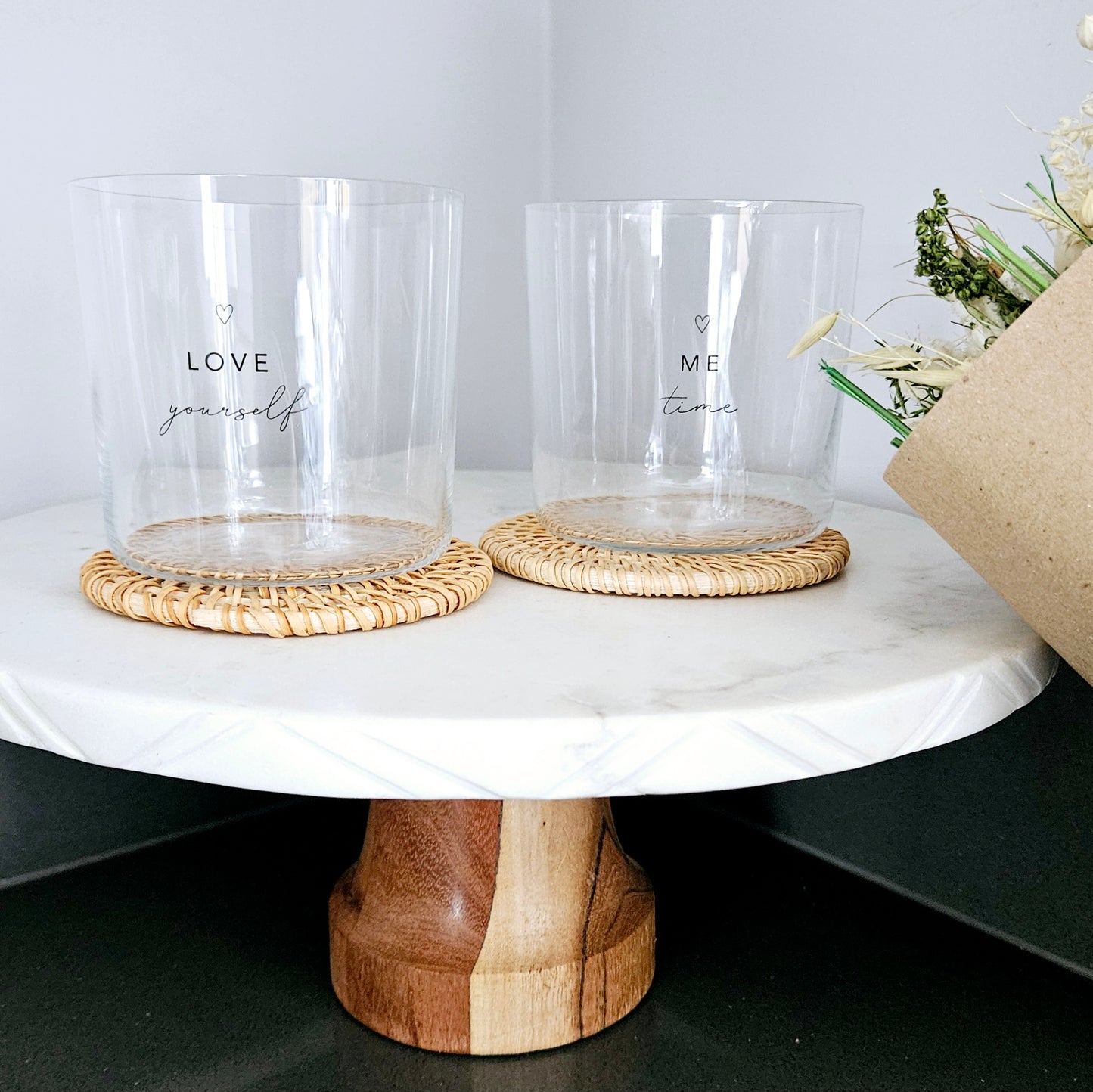 Set of 2 Self Love Drinking Glasses