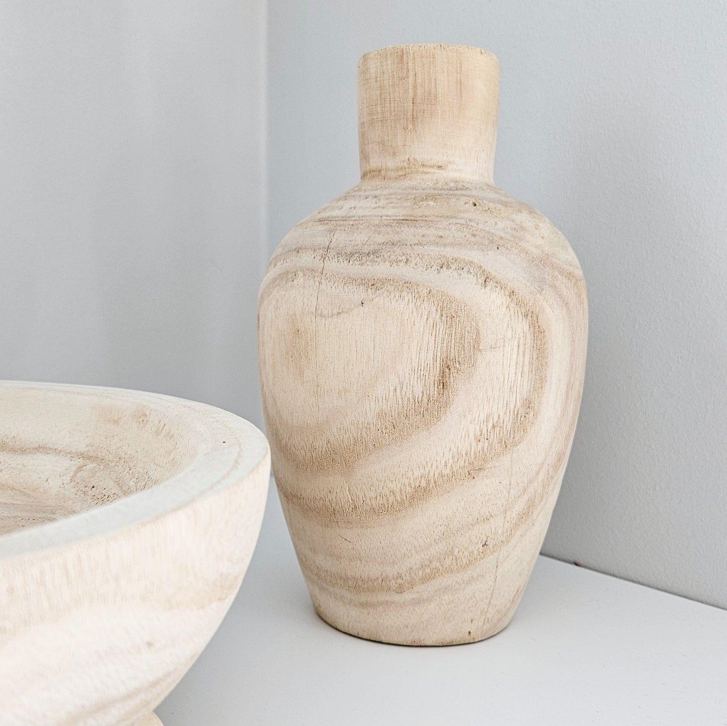 Paulownia Wood Bulb Shaped Vase