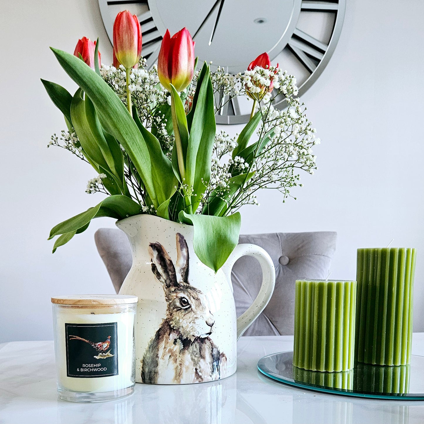 meg hawkins hare jug vase with speckled finish