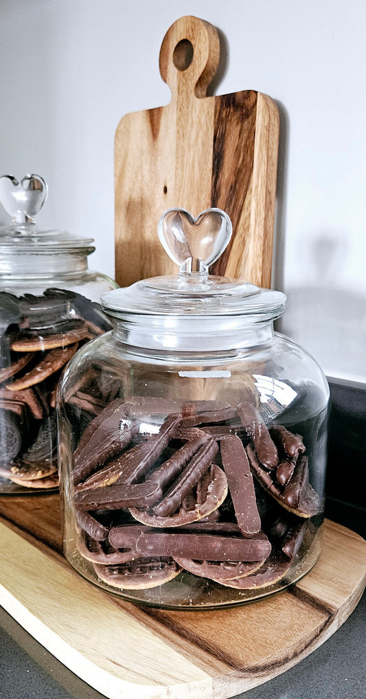 glass small heart storage jar with glass heart lid