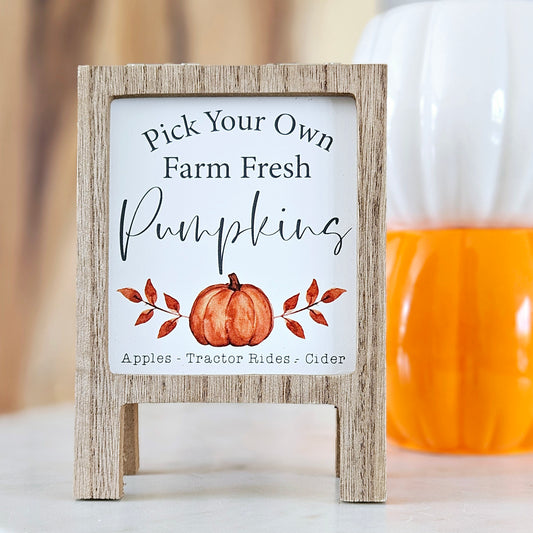 PICK YOUR OWN FRESH PUMPKINS EASEL