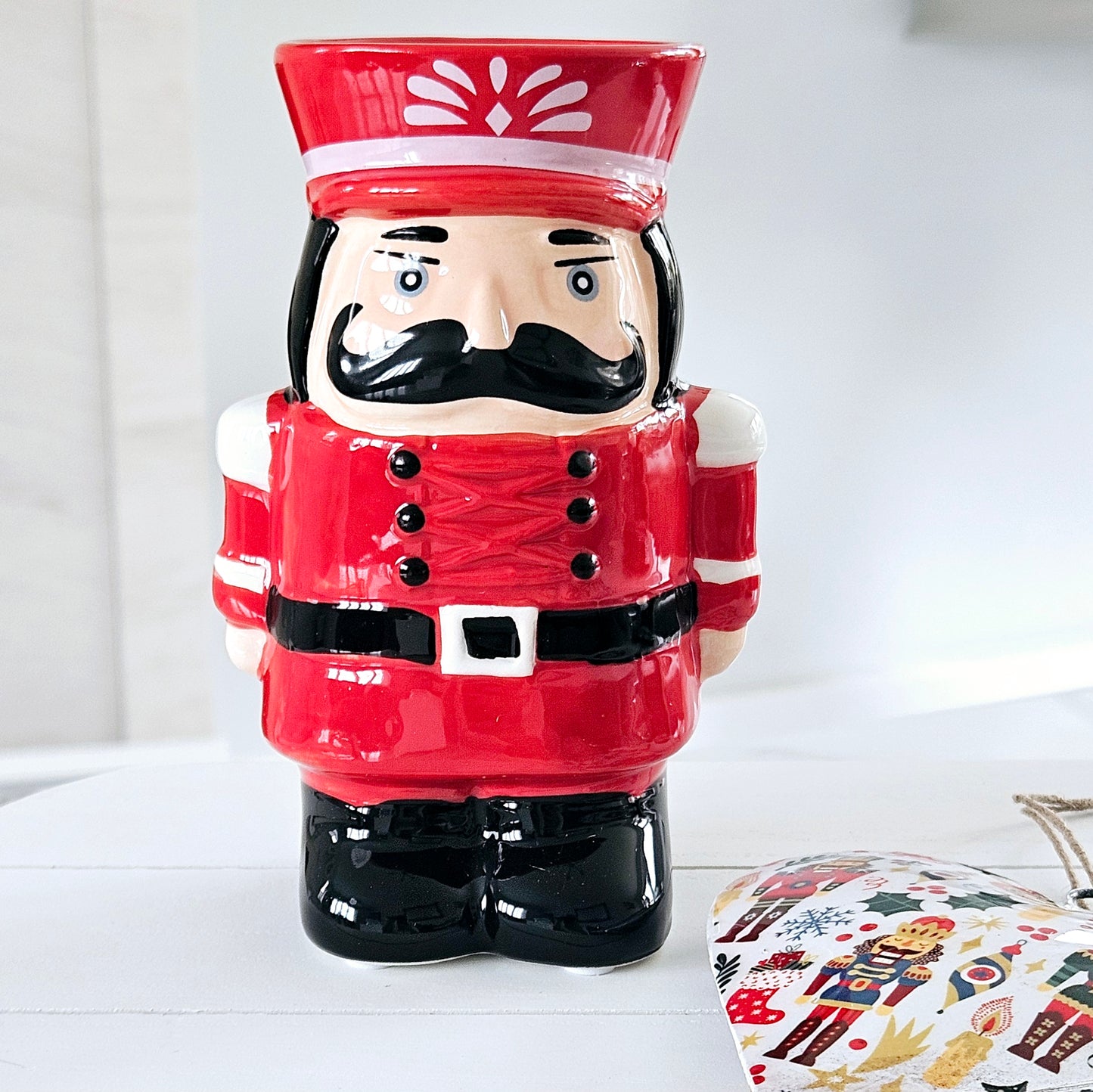 red and black nutcracker wax melt burner 