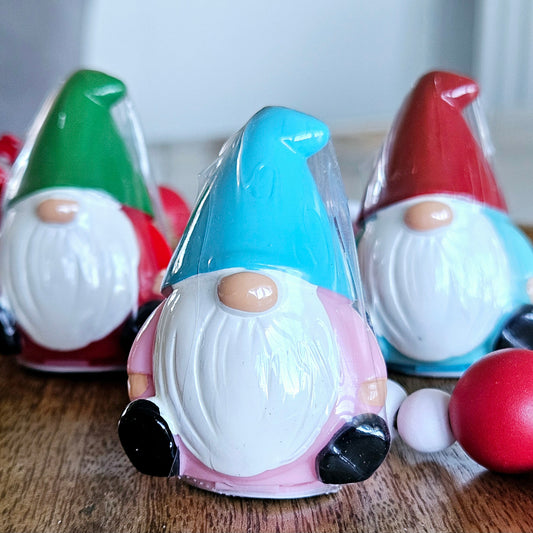 gonk/gnome lip balm in 3 colours blue red or green hats