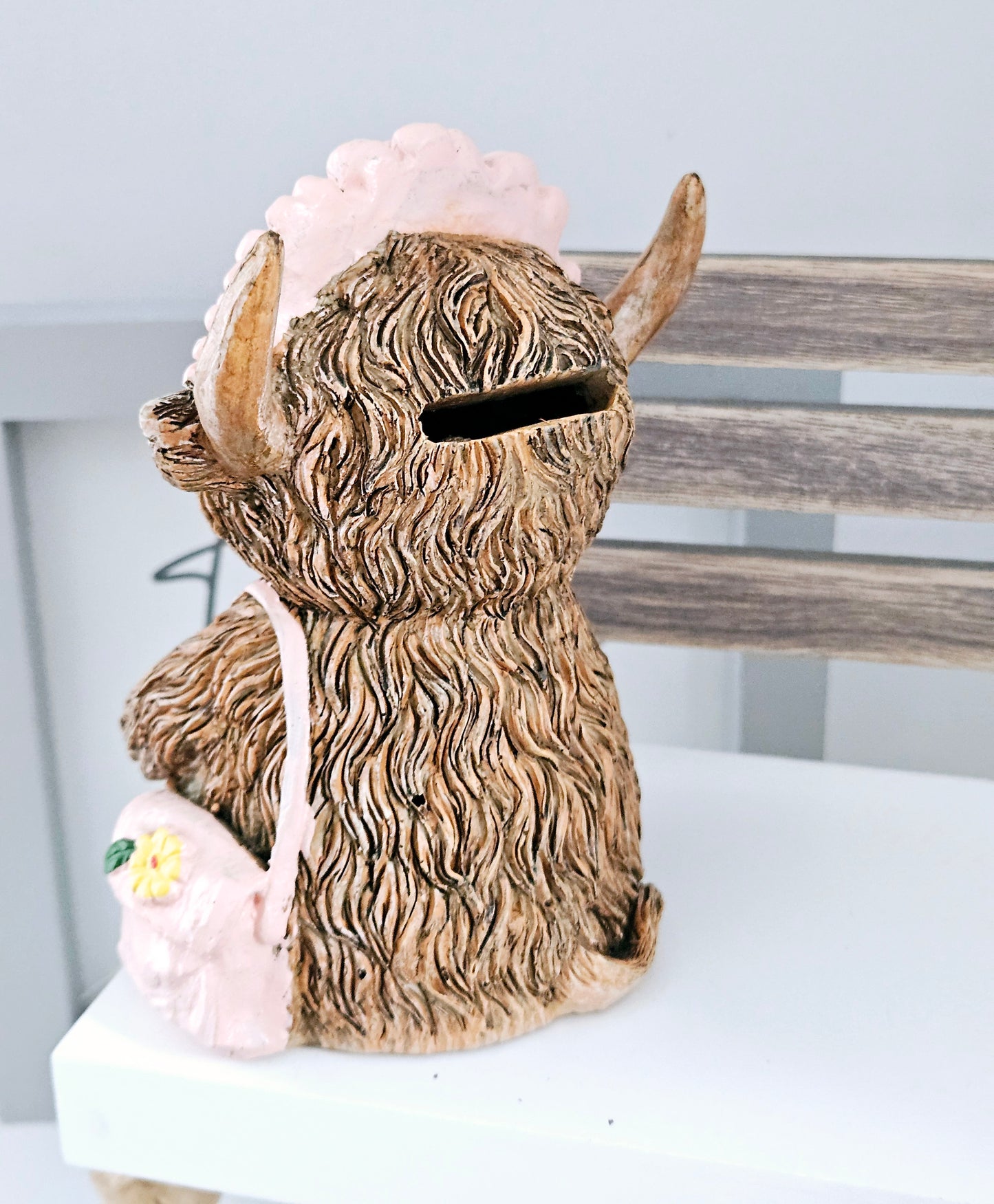 Highland Cow Pretty In Pink Money Box