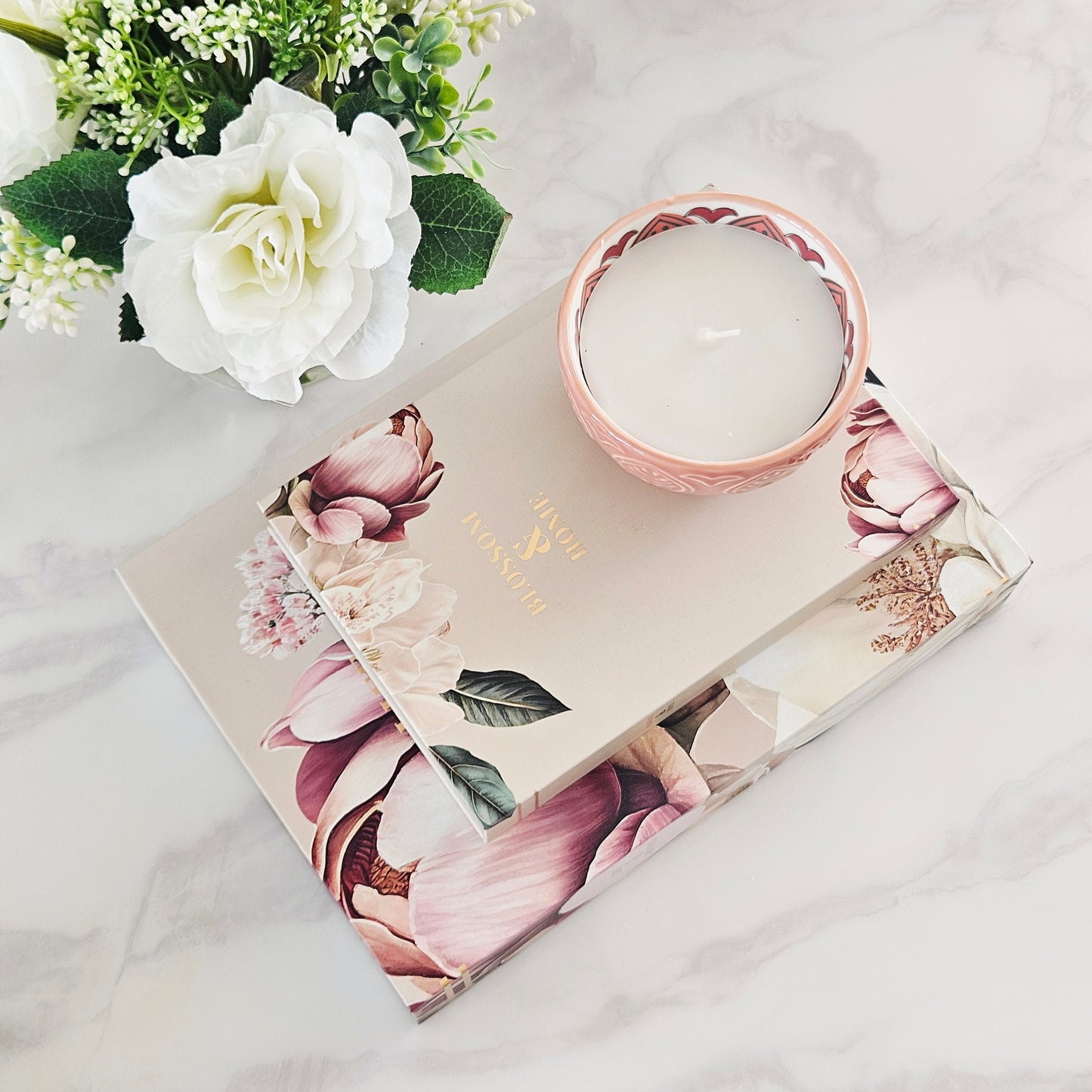 Set of 2 Faux Storage Boxes - Peony