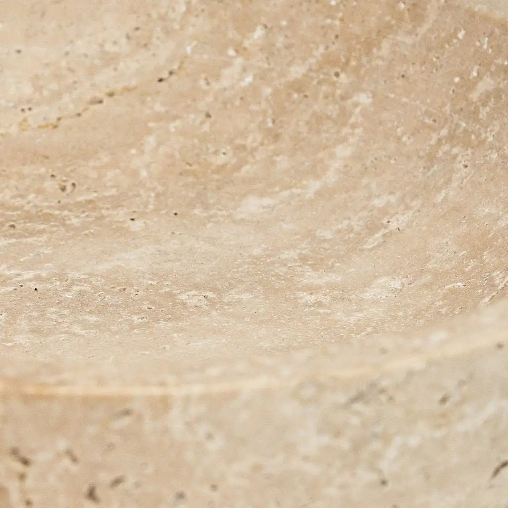 COMING JUNE - Travertine Trivet - Shallow Round Trinket Holder