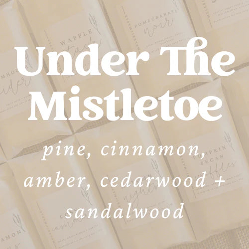 under the mistletoe pine cinnamon amber and cedar wood wax melt snap bar by meleri and maple