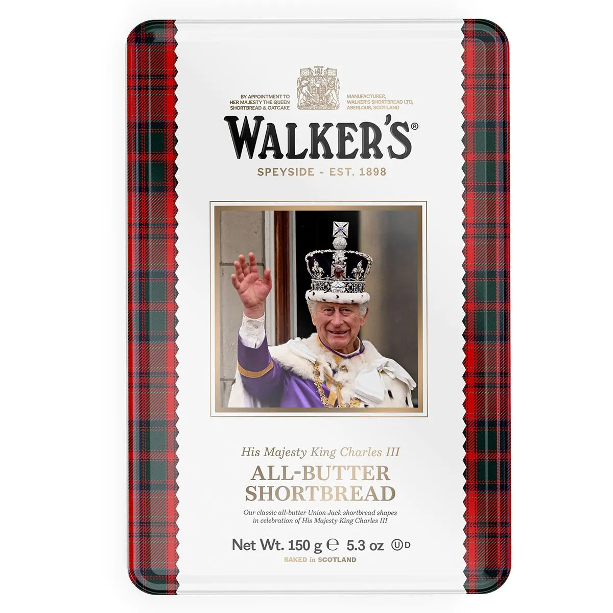 King Charles III walkers shortbread coronation tin 150g