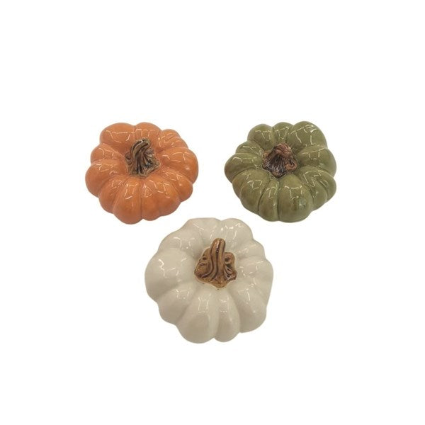Decorative Pumpkins – 3 Assorted Colours | Autumn & Halloween Décor