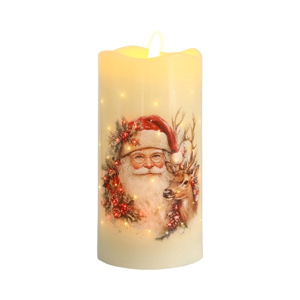 LED Santa Candle 7.5 x 15cm Christmas decoration