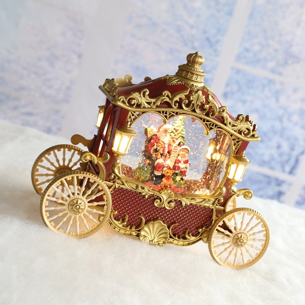 santa Carriage Spinner 25x21cm Christmas decoration