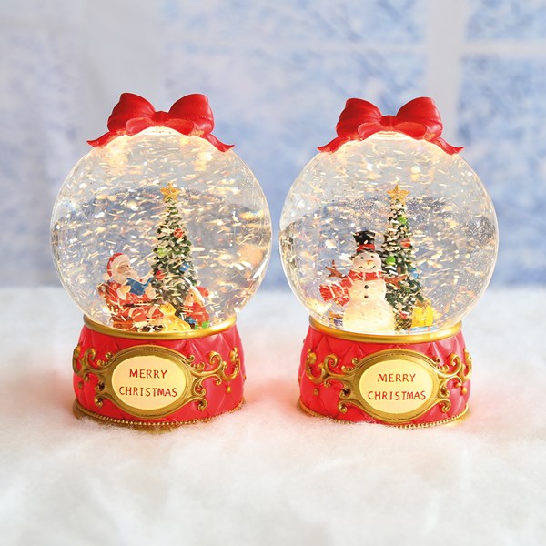 LED Christmas Globe Spinner 16cm – 2 Assorted Designs