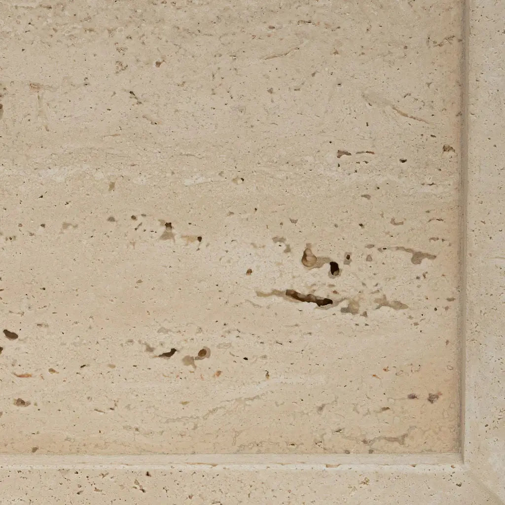 COMING JUNE - Flat Rectangular Travertine Tray with Raised Lip