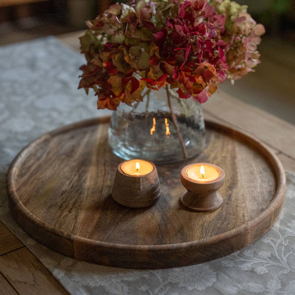 Ales Acacia Wood Tea Light Holder | Wooden Candle Holder