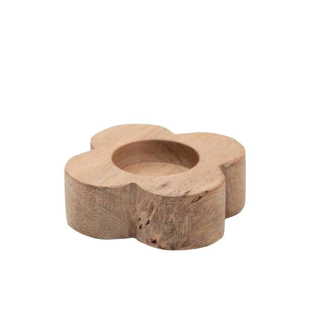 Mende Acacia Wood Tea Light Holder | Wooden Candle Holder