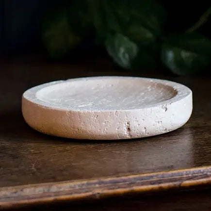 travertine trivet small shallow round holder 