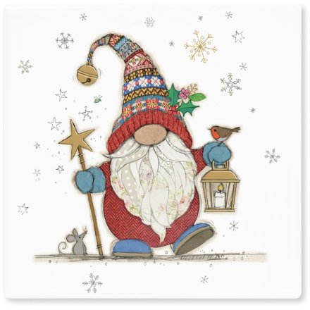 BUG ART CERAMIC GONK FESTIVE COASTER