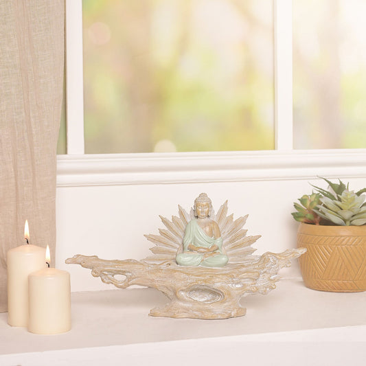 Juliana meditating buddha on a branch ornament