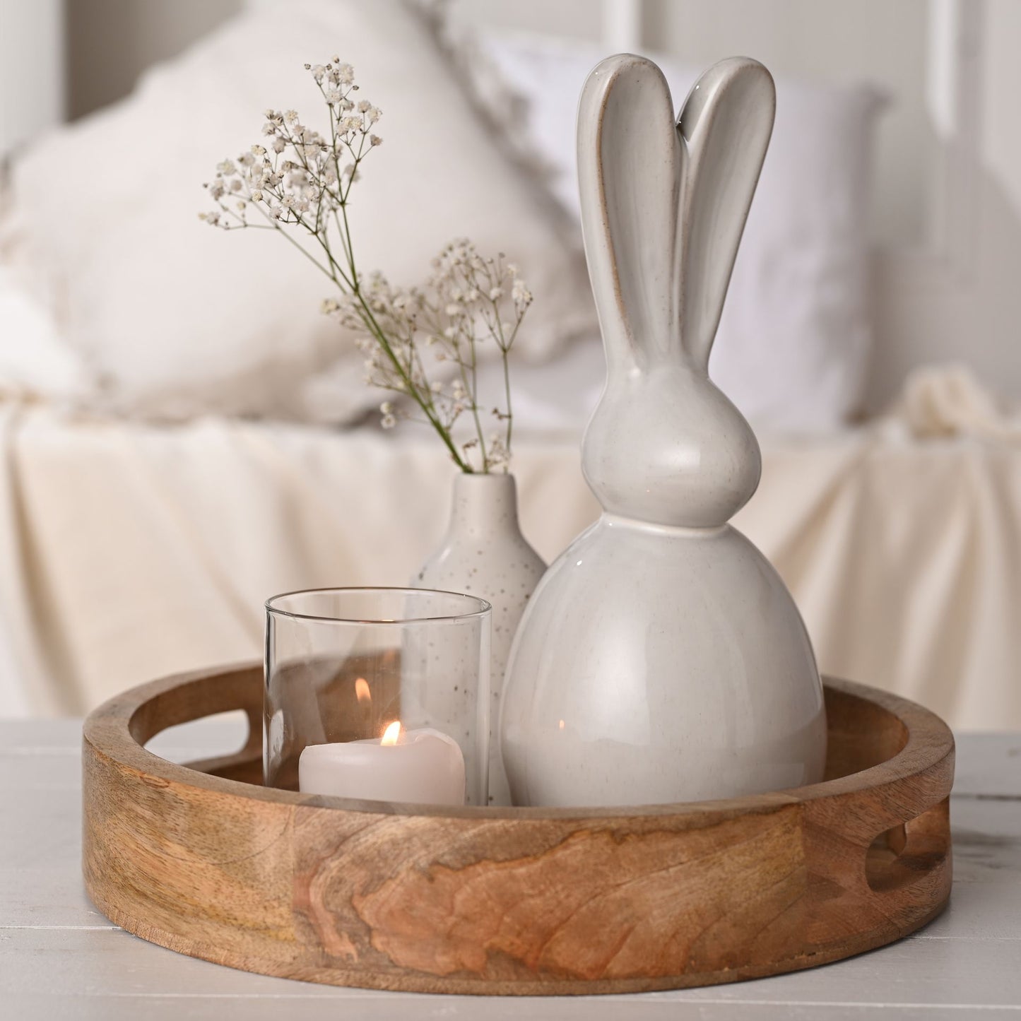 Ceramic Grey Bunny Decoration 28cm