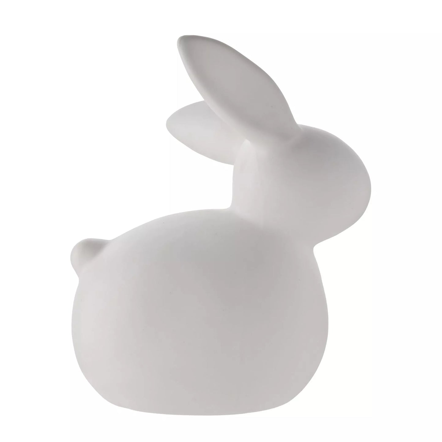 white ceramic bunny led 15cm