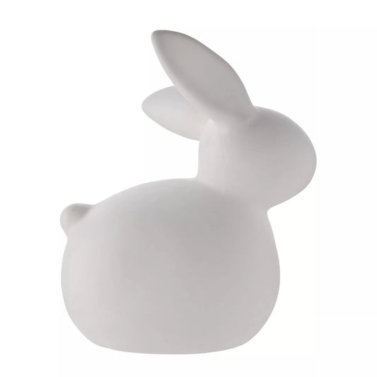 white ceramic bunny led 15cm