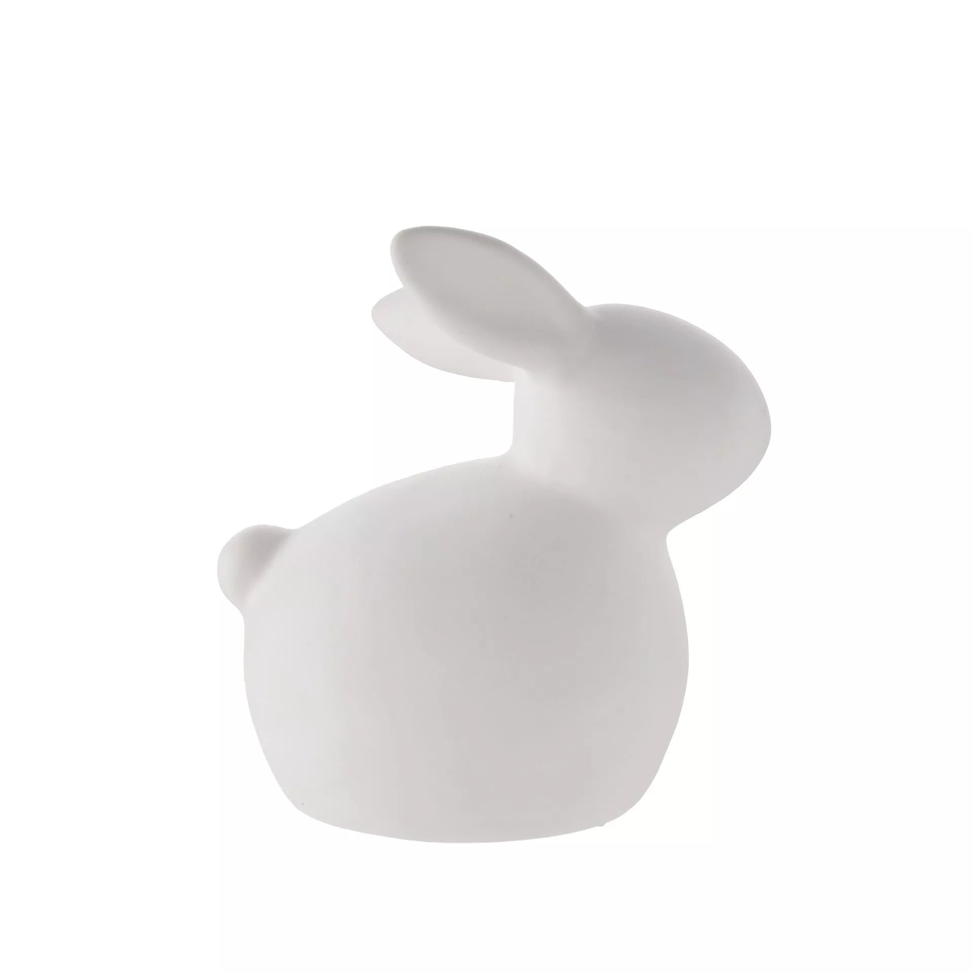 White ceramic bunny led ornament 10cm
