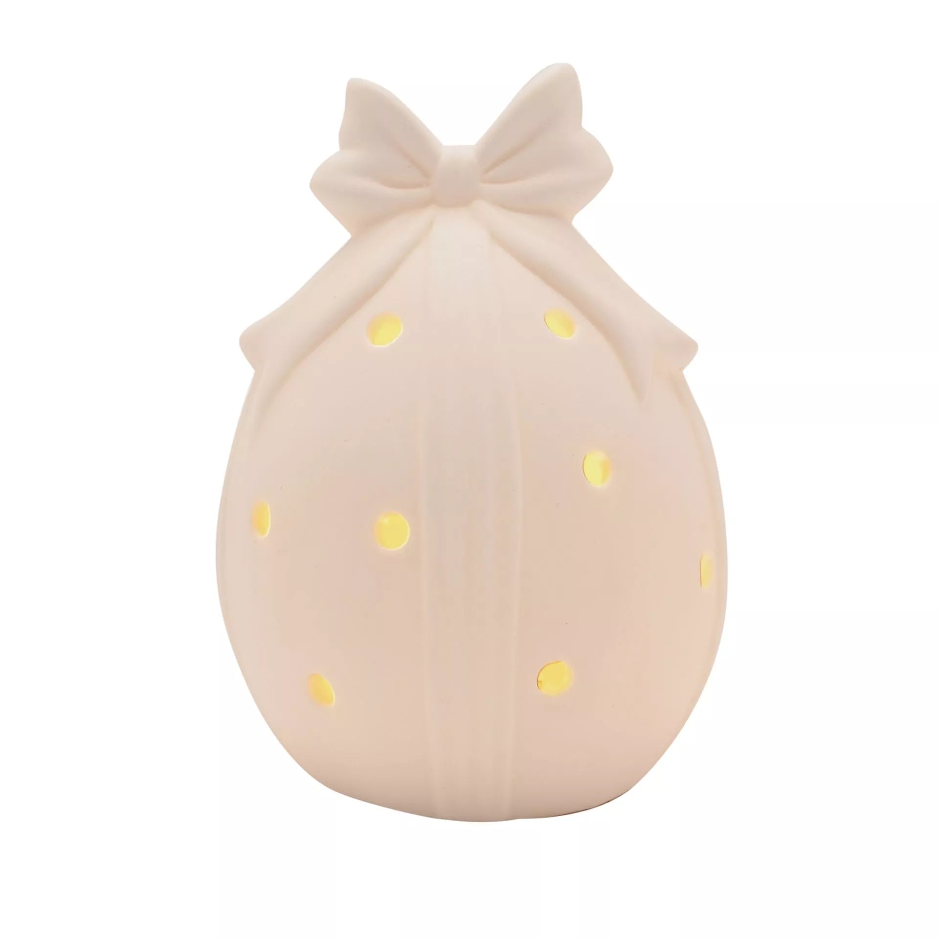 Decorative led lamp shaped like an easter egg  and a bow on top,