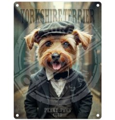 PEAKY PAWS YORKIE METAL SIGN, 20CM