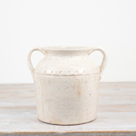jolly vase with double handles hand crafted and painted 22.5cm vase