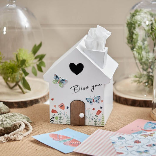 3d butterfly tissue house wooden box bless you