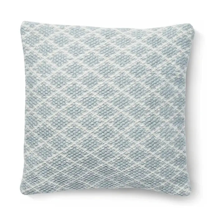 woven trellis cushion in sky grey colour suitable for indoor and outdoor use