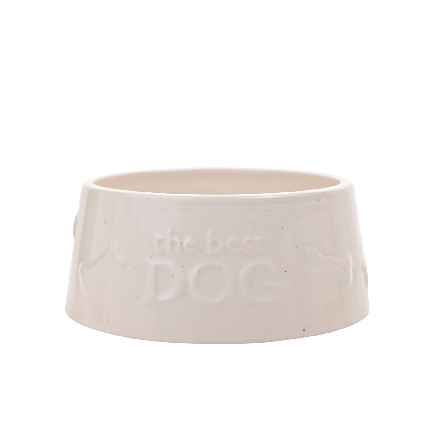 best of breed small sized dog bowl with bone motifs and best dog font glossy finish