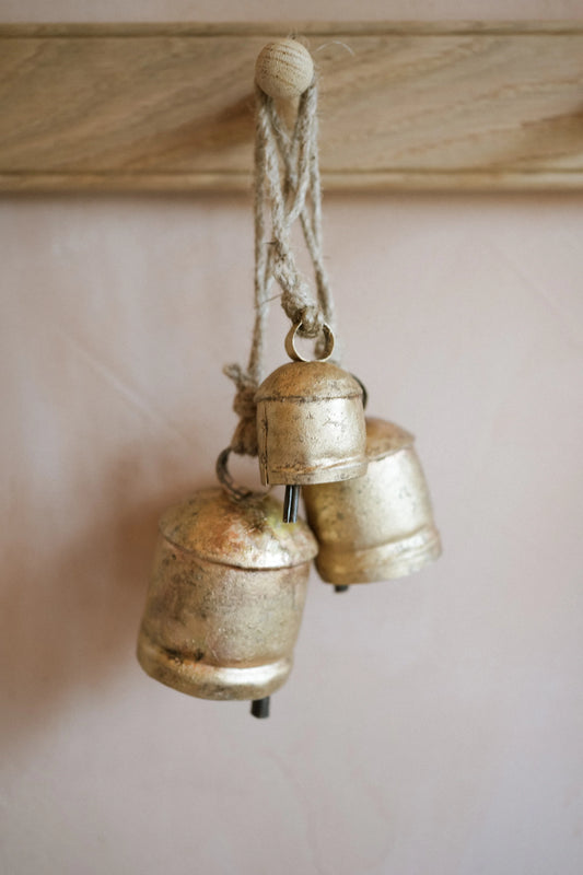 Brass Bells - Set of 3 (in Cotton Bag) iron