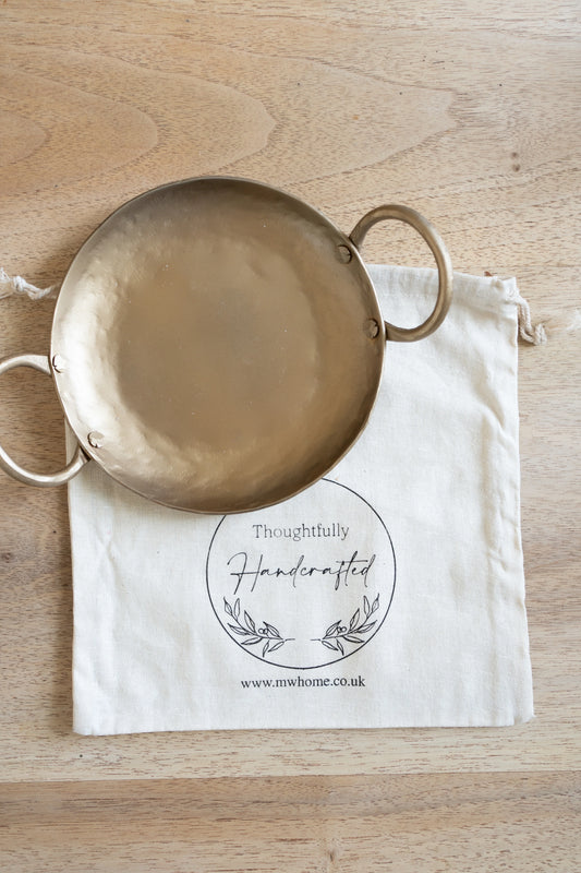 forged round brass candle plate