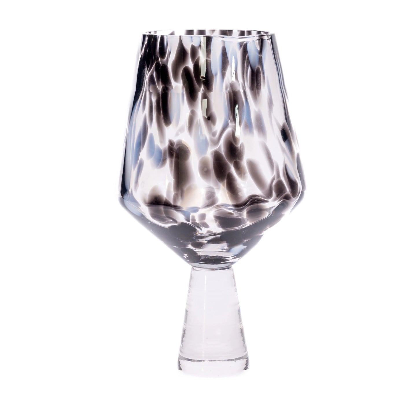 Dalmatian print gin glass with a short stem