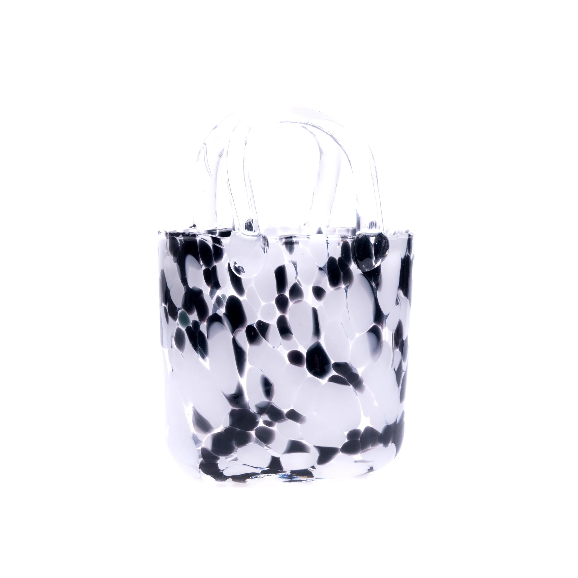 small glass Dalmatian handbag vase 