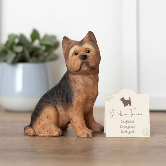 Yorkshire terrior dog ornament with sentiment card 