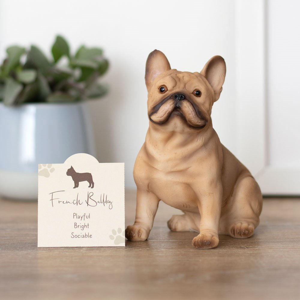 French bull dog resin ornament with sentiment card